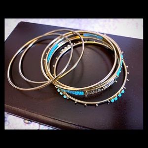 Gold & Turquoise Bracelet set